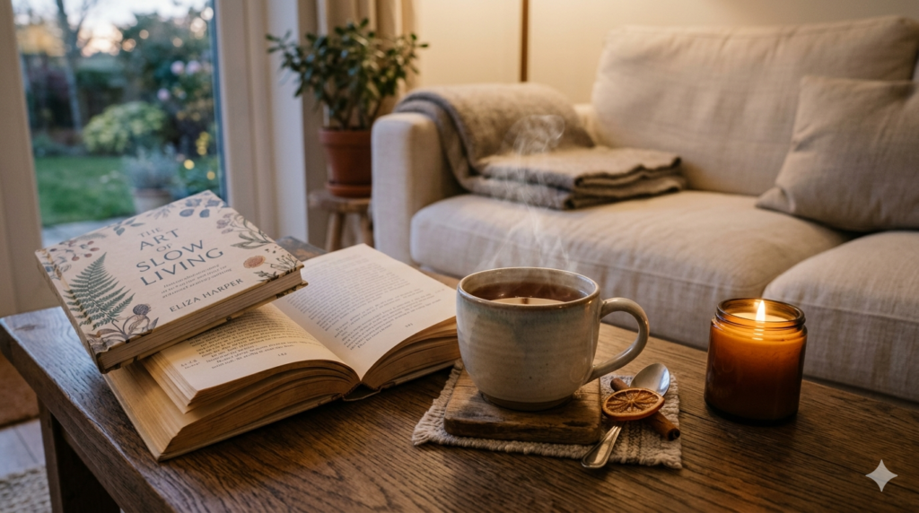 Steaming herbal tea supporting relaxation and healthy wellness habits